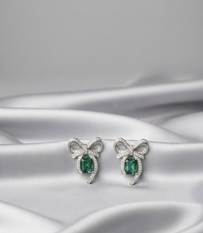 گوشواره پاپیون جواهری